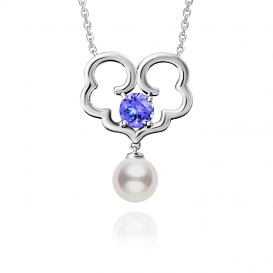 The Timeless Blessings Necklace - 18kt White Gold with Tanzanite