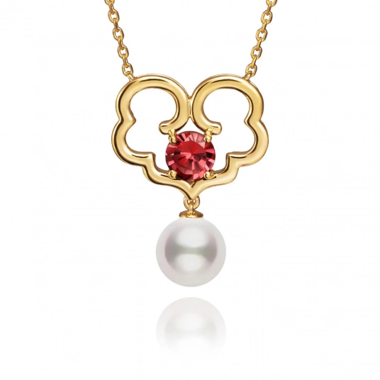 The Timeless Blessings Necklace - 18kt Yellow Gold with Spessartite Garnet