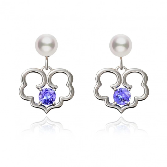 The Timeless Blessings Earrings - 18kt White Gold with Tanzanite