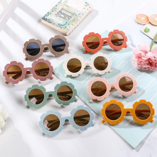 Sun Flower Round Cute kids sunglasses UV400