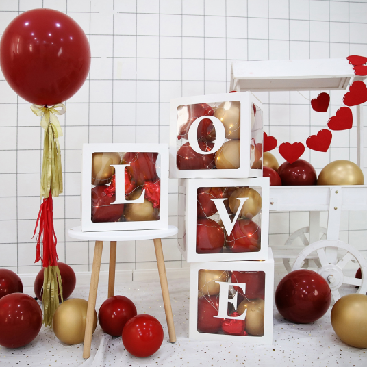 Alphabet Name Box Transparent Birthday Balloon Box Wedding