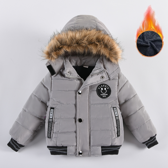 2-6 Years Autumn Winter Boys Jacket Warm Fur Collar Fashion