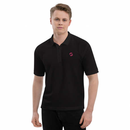 Groove G Men's Black Embroidered Polo