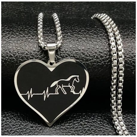 Cardiogram Horse Steel Necklace
