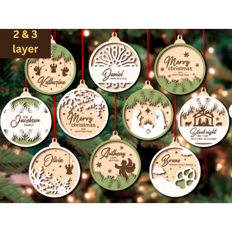 Christmas Ornaments 2 and 3 Layered