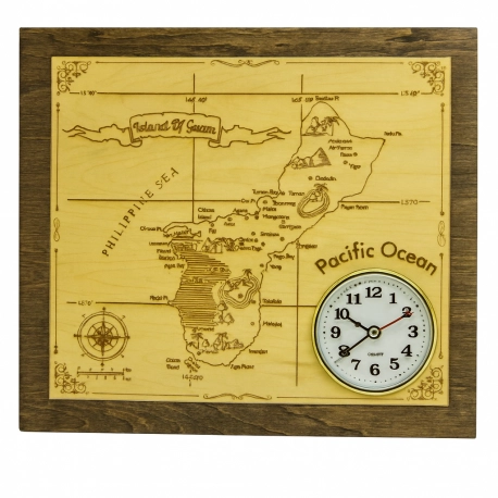 Guam Island Map Timepiece