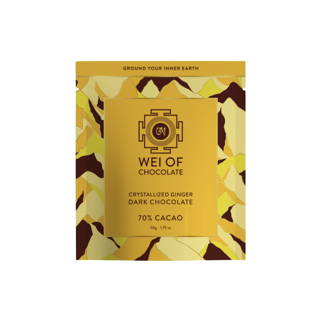 Crystallized Ginger Dark Chocolate 70% Cacao