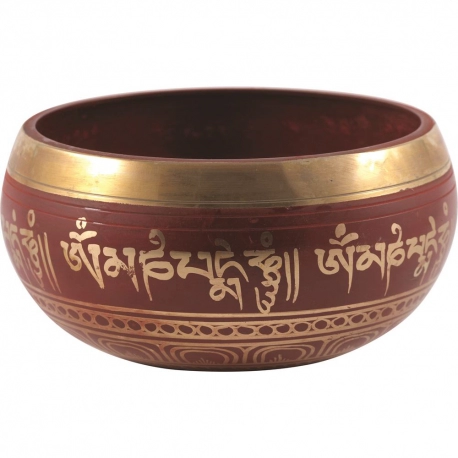 Tibetan Singing Bowl, Red, Large (14cm)