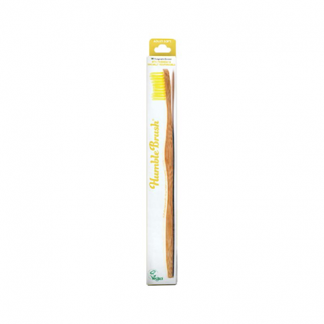 Toothbrush Bamboo Adult Soft Yellow