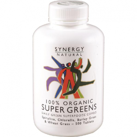 Organic Super Greens (Spirulina, Chlorella, Barley Grass & Wheat Grass) 500 tablets