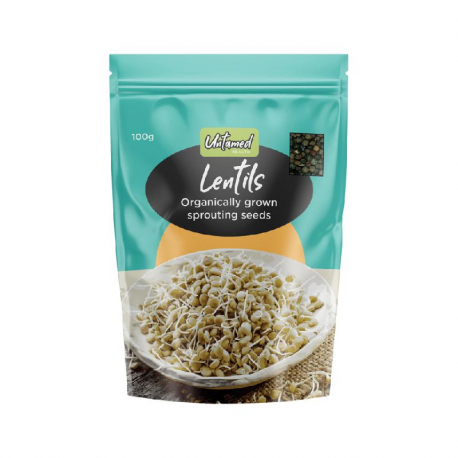 Organically Grown Sprouting Seeds Lentils 100g