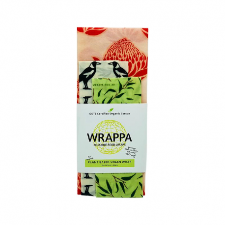 Reusable Food Wrap Vegan Waratah x 3 Pack