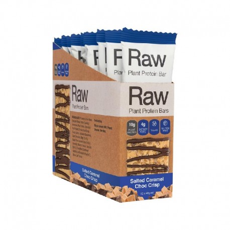 Raw Protein Bar Salted Caramel Choc Crisp 40g x 10 Display