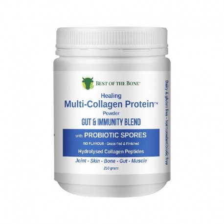 Healing Multi-collagen Protein Powder Gut  Immunity Blend With Probiotic Spores Unflavoured 210g