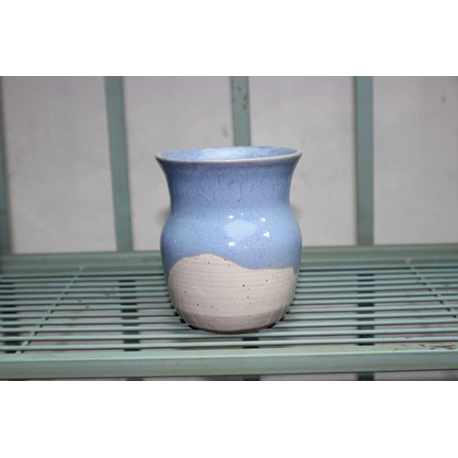 blue cream vase