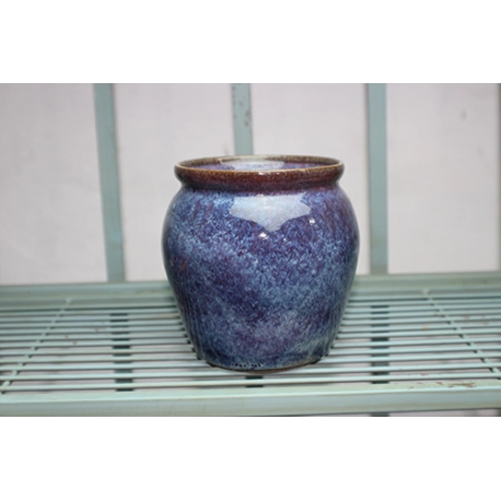 deep speckled blue vase