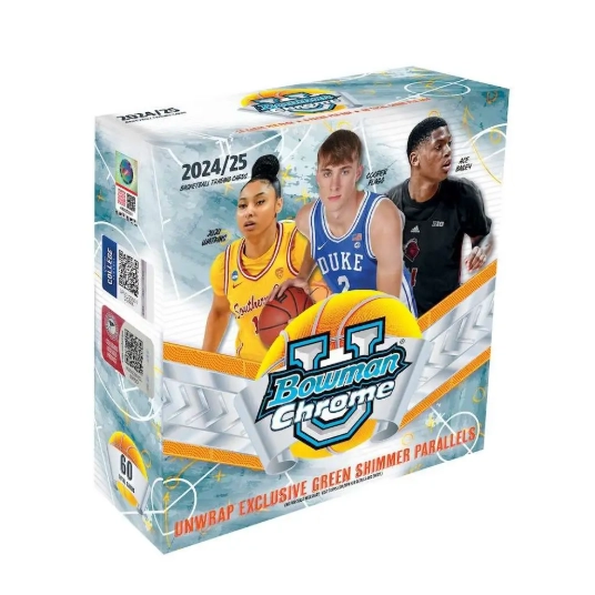 NCAA Topps 2024-25 Bowman University Chrome Basketball Trading Card MEGA Box [6 Packs]