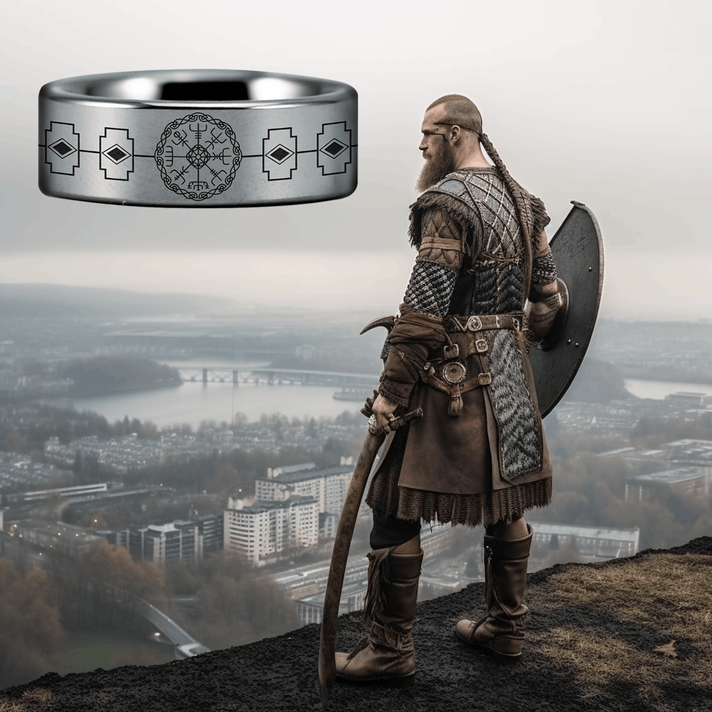 Viking Warrior looking at Viking Protection Ring