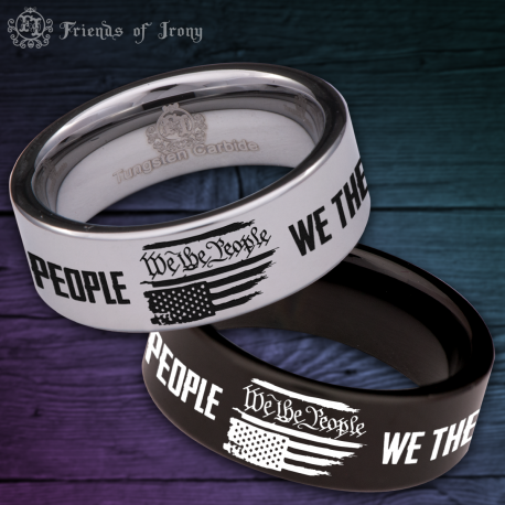 We the People 2nd Amendment 2A Tungsten Carbide Wedding Band Ring
