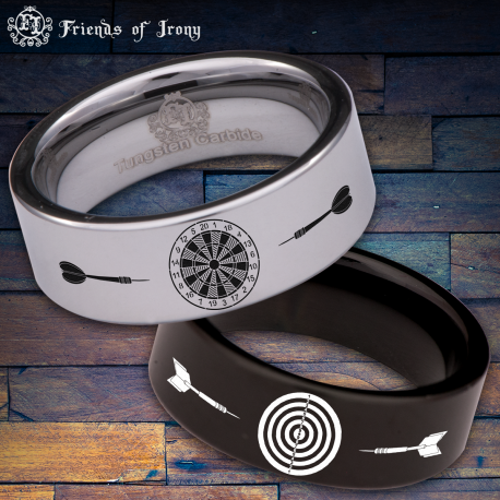Darts Custom Personalize Laser Engrave Tungsten Wedding Band Ring