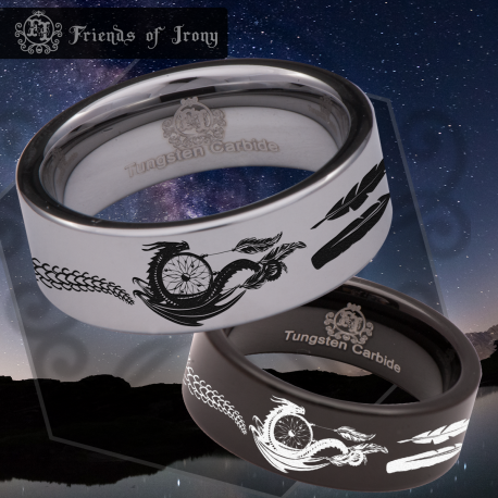 Dragon Dream Catcher Custom Personalize Laser Engrave Tungsten Wedding Band Ring