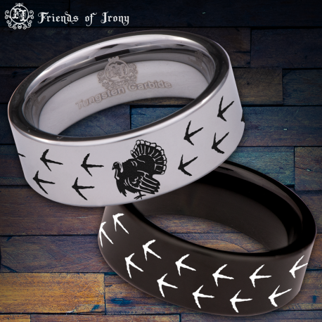 Turkey Custom Personalize Laser Engrave Tungsten Wedding Band Ring
