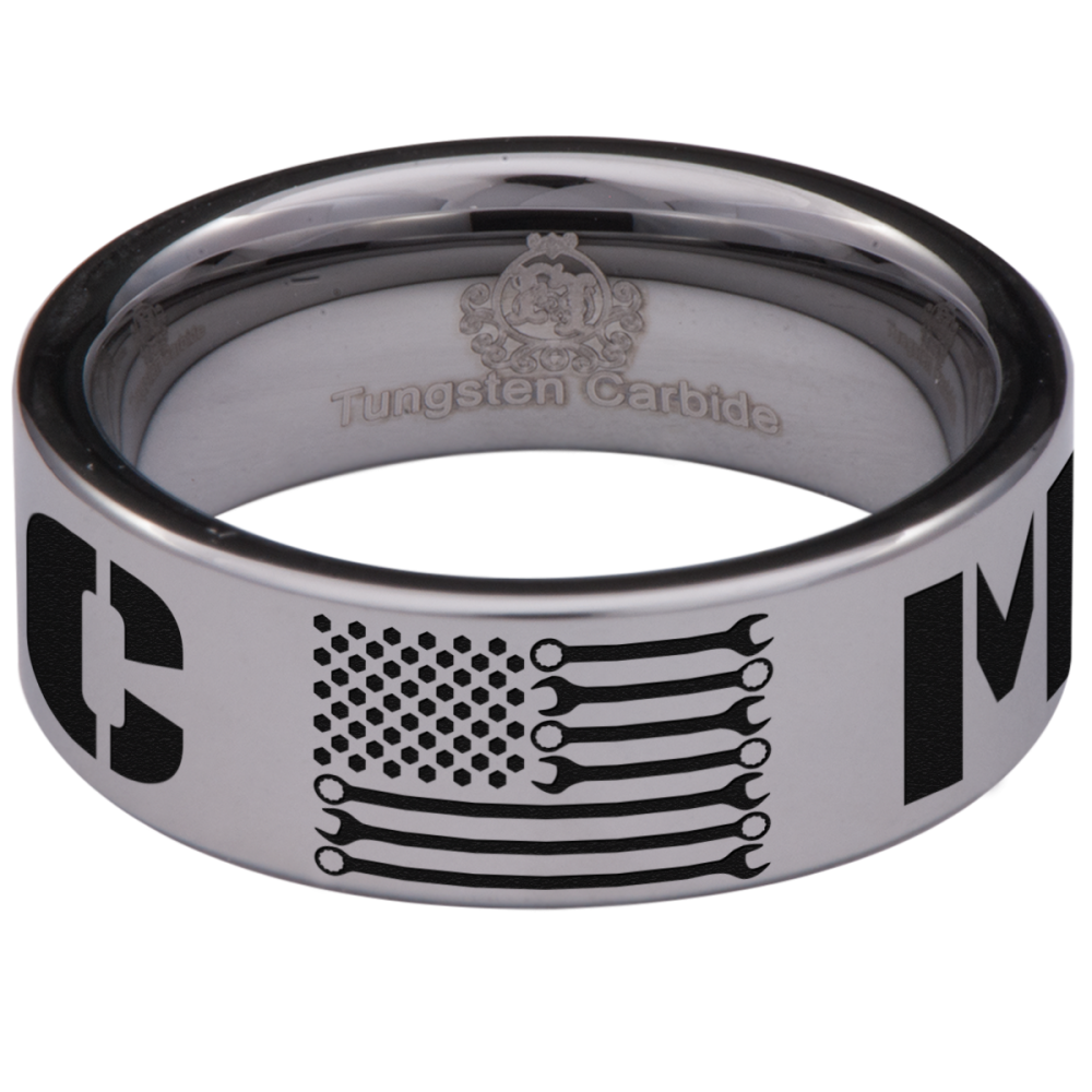 US Wrench Flag Mechanic Gearhead Custom Personalize Laser Engrave - Main Image