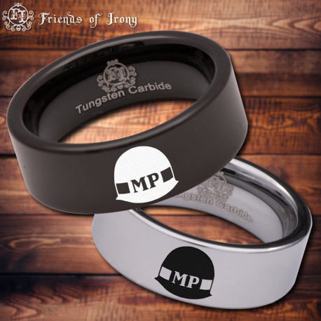 US MP Military Police Custom Personalize Laser Engrave Tungsten Wedding Band Ring