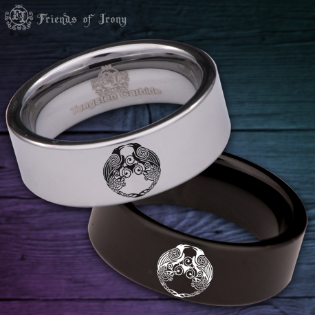 Viking Raven Custom Personalize Laser Engrave Tungsten Wedding Band Ring