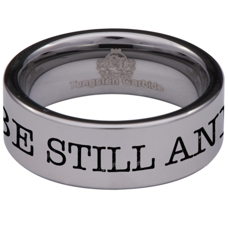 Be Still and Know That I am God Style 2 Custom Personalize Laser Engrave Tungsten Wedding Band Ring