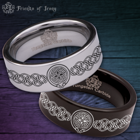 Celtic Lion Head Custom Personalize Laser Engrave Tungsten Wedding Band Ring