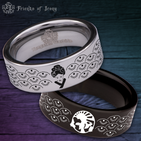 Geisha Custom Personalize Laser Engrave Tungsten Wedding Band Ring