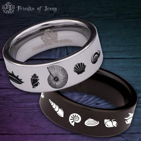 Abalone Custom Personalize Laser Engrave Tungsten Wedding Band Ring