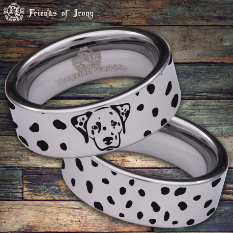 Dalmatian Custom Personalize Laser Engrave Tungsten Wedding Band Ring