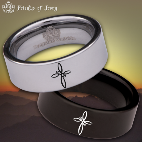 Infinity Cross Custom Personalize Laser Engrave Tungsten Wedding Band Ring