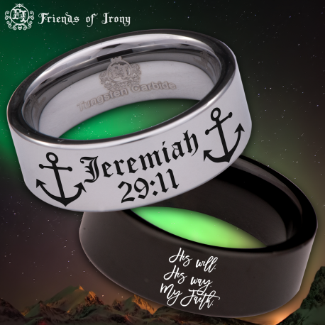 Jeremiah 29:11 Custom Personalize Laser Engrave Tungsten Wedding Band Ring