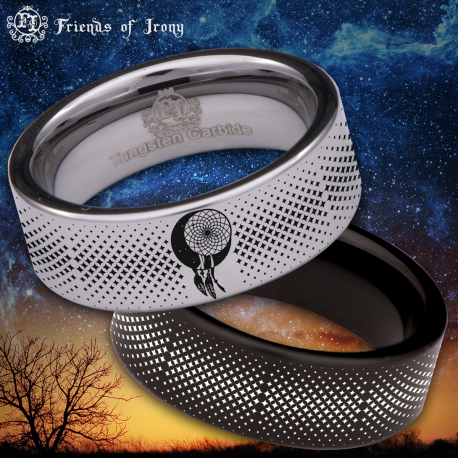 Mooncatcher Custom Personalize Laser Engrave Tungsten Wedding Band Ring