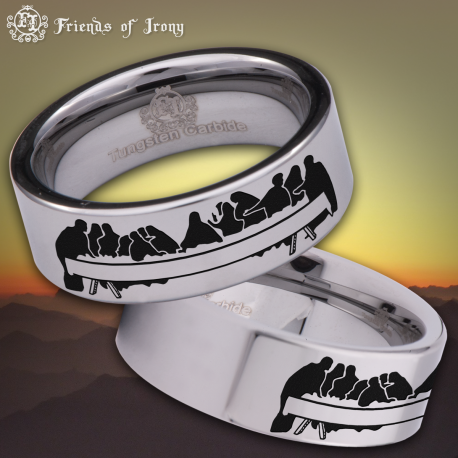 The Last Supper Custom Personalize Laser Engrave Tungsten Wedding Band Ring