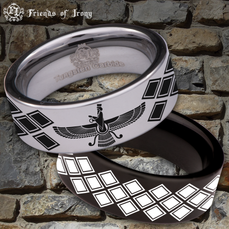 Faravahar Custom Personalize Laser Engrave Tungsten Wedding Band Ring