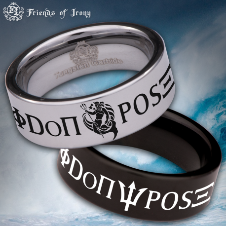 Poseidon Custom Personalize Laser Engrave Tungsten Wedding Band Ring