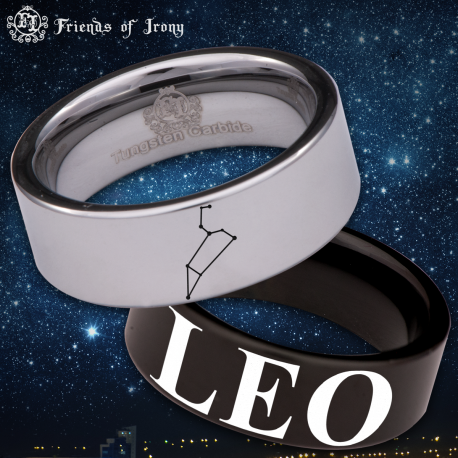 Leo Constellation Custom Personalize Laser Engrave Tungsten Wedding Band Ring