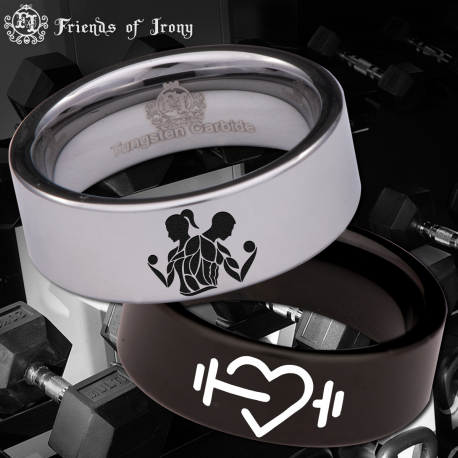 Fitness Custom Personalize Laser Engrave Tungsten Wedding Band Ring
