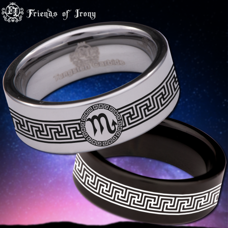 Scorpio Custom Personalize Laser Engrave Tungsten Wedding Band Ring