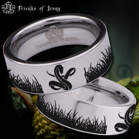 Serpent Custom Personalize Laser Engrave Tungsten Wedding Band Ring