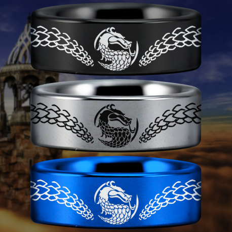 Dragon Custom Personalize Laser Engrave Tungsten Wedding Band Ring