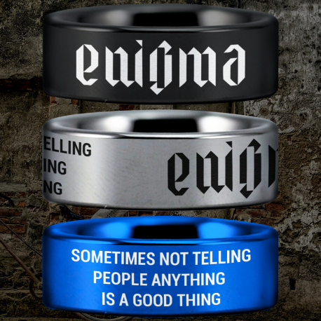 Enigma Custom Personalize Laser Engrave Tungsten Wedding Band Ring