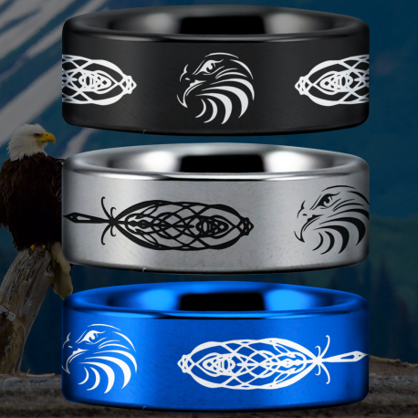 Celtic Eagle Custom Personalize Laser Engrave Tungsten Wedding Band Ring