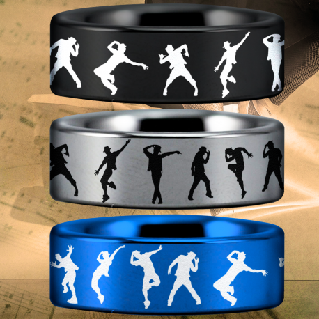 Dance Style 2 Custom Personalize Laser Engrave Tungsten Wedding Band Ring