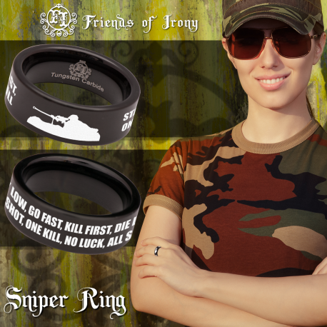 Sniper Custom Personalize Laser Engrave Tungsten Wedding Band Ring