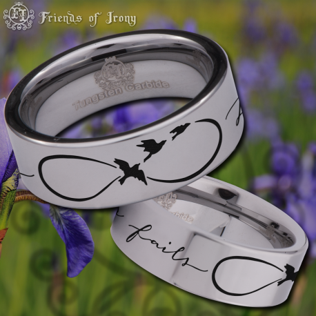 Infinity Love Custom Personalize Laser Engrave Tungsten Wedding Band Ring